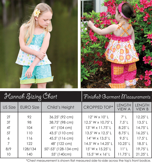 Hannah Sizing Chart